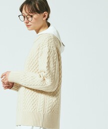 【UNISEX】ケーブルクルー ニット