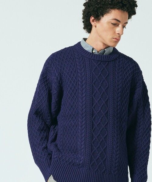【セール】【UNISEX】ケーブルクルー ニット（ニット/セーター）｜J.PRESS YORK STREET（ジェイプレスヨークストリート）