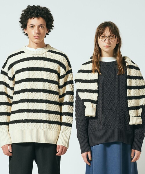 【セール】【UNISEX】ケーブルクルー ニット（ニット/セーター）｜J.PRESS YORK STREET（ジェイプレスヨークストリート）