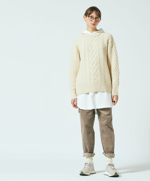 【セール】【UNISEX】ケーブルクルー ニット（ニット/セーター）｜J.PRESS YORK STREET（ジェイプレスヨークストリート）