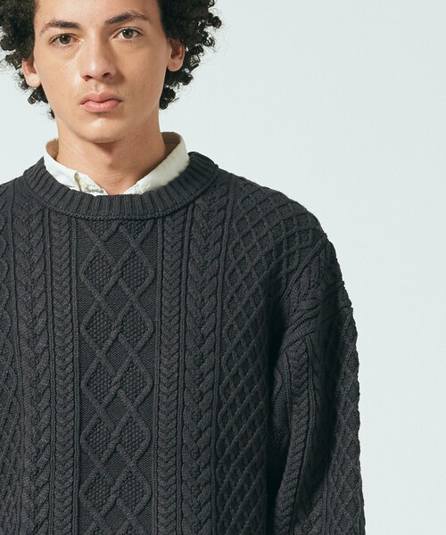 【セール】【UNISEX】ケーブルクルー ニット（ニット/セーター）｜J.PRESS YORK STREET（ジェイプレスヨークストリート）