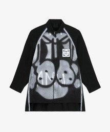 タグエフェクト ドッグプリント デニム オーバーシャツ