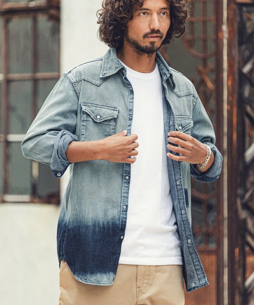 MARBLES(マーブルズ)の「ms4862-REMAKE DENIM SHIRT デニムシャツ(シャツ/ブラウス・メンズ・インディゴブルー・XL/L/M)」の2枚目の写真