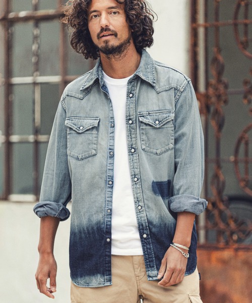 MARBLES(マーブルズ)の「ms4862-REMAKE DENIM SHIRT デニムシャツ(シャツ/ブラウス・メンズ・インディゴブルー・XL/L/M)」の3枚目の写真