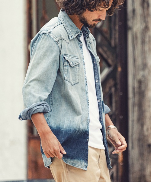 MARBLES(マーブルズ)の「ms4862-REMAKE DENIM SHIRT デニムシャツ(シャツ/ブラウス・メンズ・インディゴブルー・XL/L/M)」の4枚目の写真