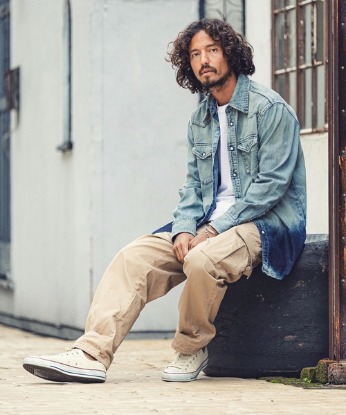 美品　argue baseball denim デニム シャツ 美品 argue baseball denim デニム シャツ