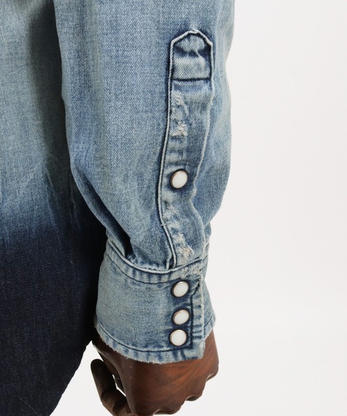 MARBLES(マーブルズ)の「ms4862-REMAKE DENIM SHIRT デニムシャツ(シャツ/ブラウス・メンズ・インディゴブルー・XL/L/M)」の11枚目の写真
