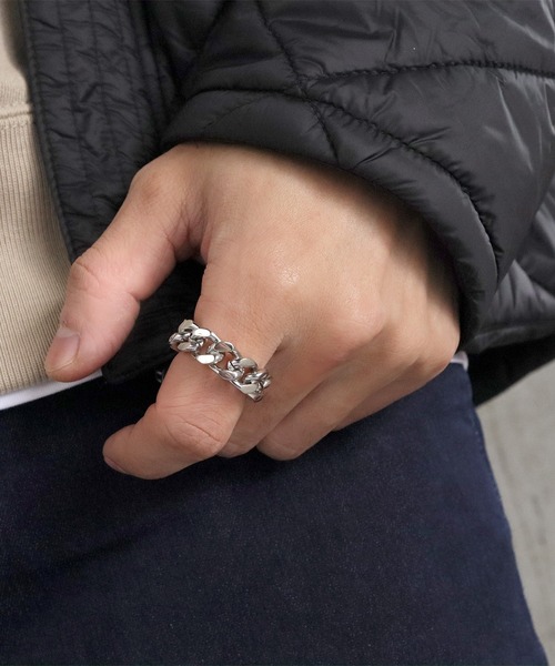 SBG（エスビー）の「SBG シンプル喜平リング（リング・メンズ・シルバー/ゴールド・21号/15号/13号/18号）」の2枚目の写真