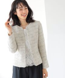 B:MING by BEAMS | B:MING by BEAMS / ツイード ノーカラー ジャケット 22MO(ノーカラージャケット)