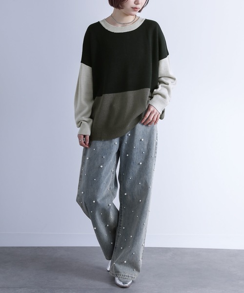 n'OrLABEL（ノアールレーベル）の「【廃盤】『絶妙配色デザインニット』（ニット/セーター・レディース・ピンク/ラベンダー/グレイッシュブルー/グレー/ブラック・FREE）」の17枚目の写真