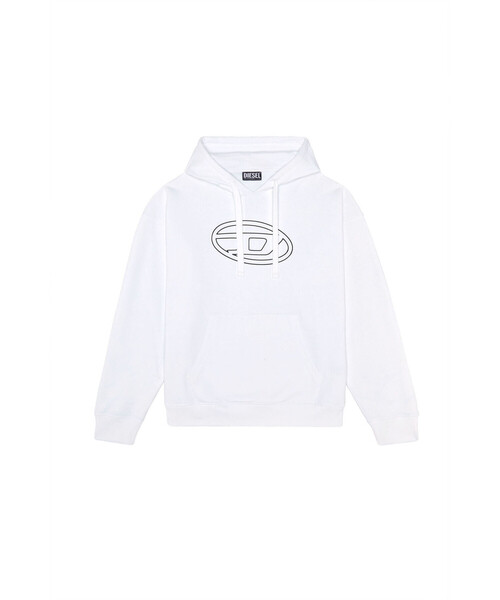 DIESEL（ディーゼル）の「メンズ スウェット パーカー リラックスフィット（パーカー・メンズ・ホワイト/ブラック・XX-LARGE/X-LARGE/LARGE/MEDIUM/X-SMALL/SMALL）」の10枚目の写真