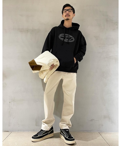 DIESEL（ディーゼル）の「メンズ スウェット パーカー リラックスフィット（パーカー・メンズ・ホワイト/ブラック・XX-LARGE/X-LARGE/LARGE/MEDIUM/X-SMALL/SMALL）」の7枚目の写真