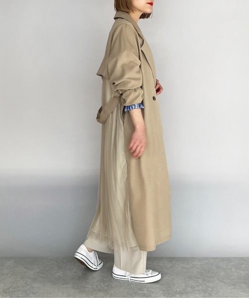 PICCIN(ピッチン)の「バックオーガンジーコート(トレンチコート・レディース・ベージュ・M/L)」の8枚目の写真