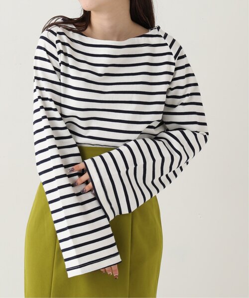 RAY CASSIN（レイカズン）の「ボーダーボートネックプルオーバー（Tシャツ/カットソー・レディース・オフホワイト/ブルー/ラベンダー・FREE）」の2枚目の写真