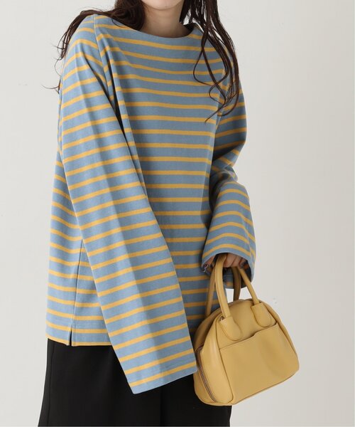 RAY CASSIN（レイカズン）の「ボーダーボートネックプルオーバー（Tシャツ/カットソー・レディース・オフホワイト/ブルー/ラベンダー・FREE）」の4枚目の写真