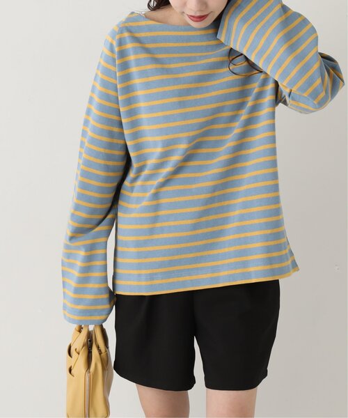 RAY CASSIN（レイカズン）の「ボーダーボートネックプルオーバー（Tシャツ/カットソー・レディース・オフホワイト/ブルー/ラベンダー・FREE）」の5枚目の写真