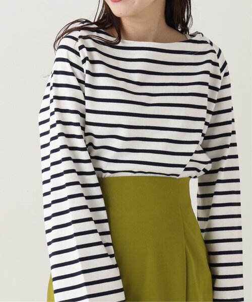 RAY CASSIN（レイカズン）の「ボーダーボートネックプルオーバー（Tシャツ/カットソー・レディース・オフホワイト/ブルー/ラベンダー・FREE）」の18枚目の写真