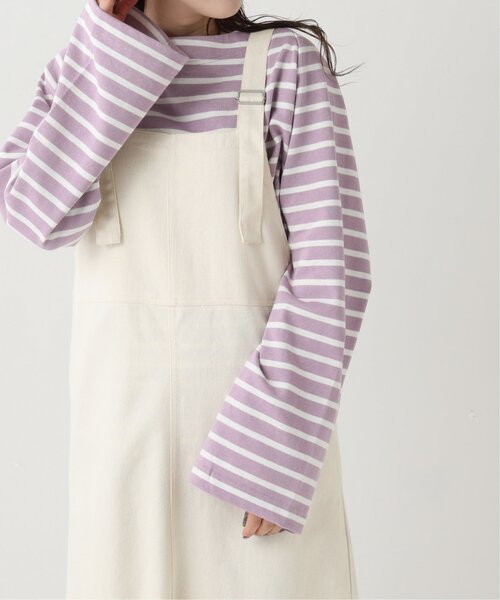 RAY CASSIN（レイカズン）の「ボーダーボートネックプルオーバー（Tシャツ/カットソー・レディース・オフホワイト/ブルー/ラベンダー・FREE）」の21枚目の写真