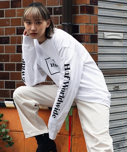 【ユニセックスで着用可能】HUF / ハフ ESSENTIALS DOMESTIC L/S TEE ロゴ ロンT 長袖 Tシャツ カットソー 【ユニセックスで着用可能】HUF / ハフ ESSENTIALS DOMESTIC L/S TEE ロゴ ロンT 長袖 Tシャツ カットソー
