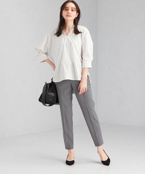 green label relaxing(グリーンレーベルリラクシング)の「TWトロピカル テーパード パンツ -ウォッシャブル・ストレッチ・防シワ-(スラックス・レディース・ブラック/ネイビー/グレー・44/46/40/38/42/36/34)」の7枚目の写真