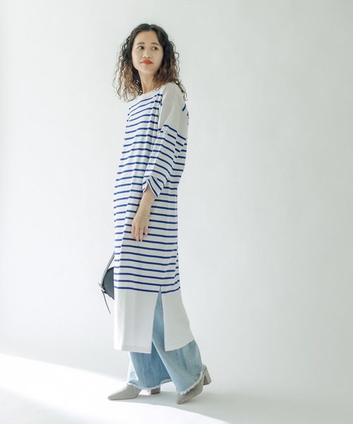 mystic（ミスティック）の「MONT KEMMEL バスクボーダーワンピース（ワンピース・レディース・ブラック/ブルー・FREE）」の3枚目の写真