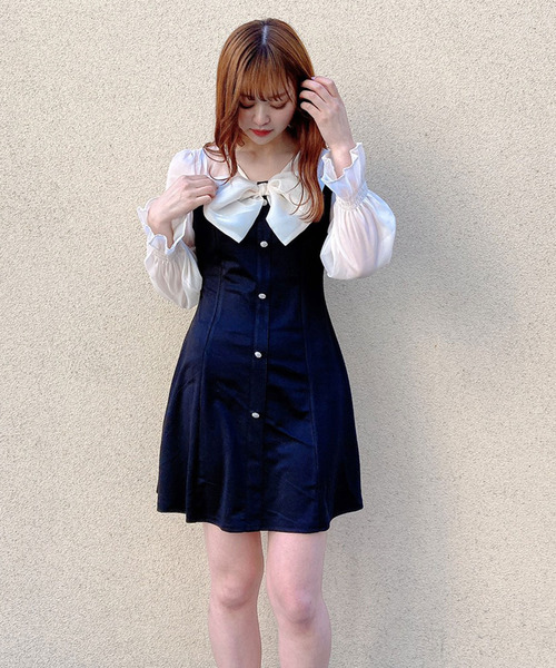 Crea titty&Co. PETIT(クレアティティーアンドコープチ)の「【Crea titty&Co.PETIT】ビックリボンシアースリーブワンピース(ワンピース・レディース・ブラック・FREE)」の3枚目の写真