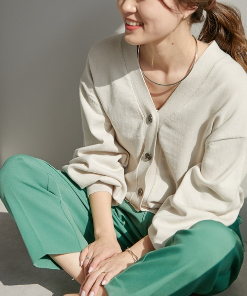 CIAOPANIC TYPY(チャオパニックティピー)の「▽【ZOZOTOWN限定】 ボリュームスリーブコットンニットカーディガン(カーディガン/ボレロ・レディース・ブラック/オフホワイト/ピンク/ブルー/グレー系その他・ONE SIZE)」の4枚目の写真