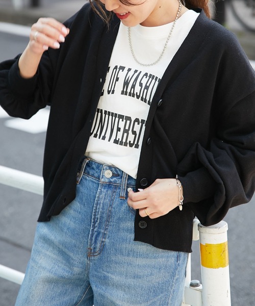 CIAOPANIC TYPY(チャオパニックティピー)の「▽【ZOZOTOWN限定】 ボリュームスリーブコットンニットカーディガン(カーディガン/ボレロ・レディース・ブラック/オフホワイト/ピンク/ブルー/グレー系その他・ONE SIZE)」の3枚目の写真