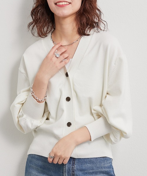 CIAOPANIC TYPY(チャオパニックティピー)の「▽【ZOZOTOWN限定】 ボリュームスリーブコットンニットカーディガン(カーディガン/ボレロ・レディース・ブラック/オフホワイト/ピンク/ブルー/グレー系その他・ONE SIZE)」の12枚目の写真