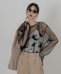 FOLLOWIN | 【FLW MADE/UNISEX】ポイントカラーシースルーロングＴシャツ(Tシャツ/カットソー)