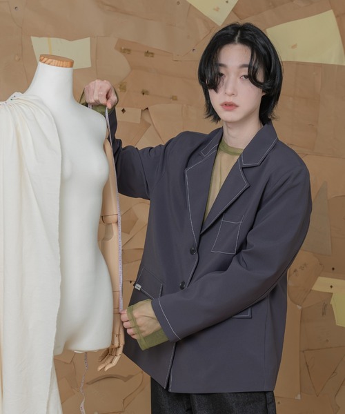 FOLLOWIN（フォロウィン）の「【FLW MADE/UNISEX】ポイントカラーシースルーロングＴシャツ（Tシャツ/カットソー・レディース・ブラック/ブラウン/グレー/レッド/ライム/ブルー/グリーン/アイボリー・FREE）」の13枚目の写真