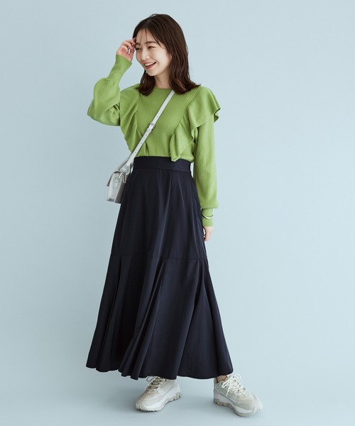 VIS（ビス）の「ボリュームタフタアソートスカート【sustainable】（スカート・レディース・キナリ/ネイビー/レッド・M/S）」の18枚目の写真