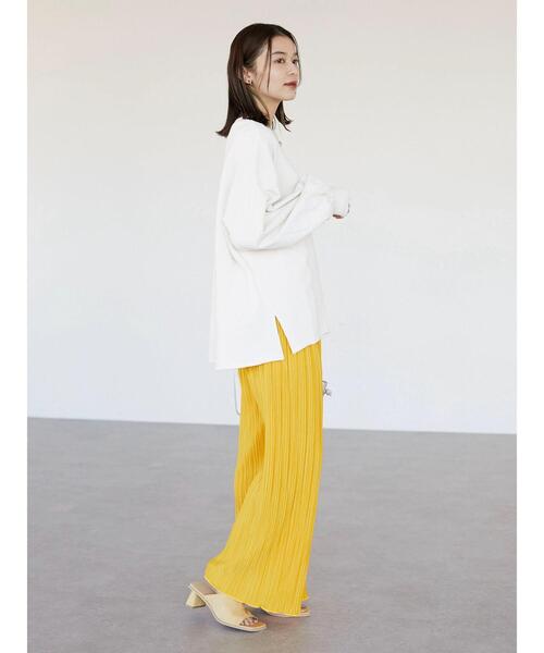 Green　Parks（グリーンパークス）の「・novem9 ランダムプリーツパンツ（その他パンツ・レディース・ブラック/モカ/イエロー/ブルー/チャコールグレー/グリーン・FREE）」の13枚目の写真