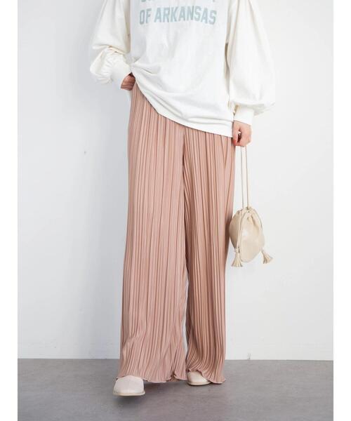 Green　Parks（グリーンパークス）の「・novem9 ランダムプリーツパンツ（その他パンツ・レディース・ブラック/モカ/イエロー/ブルー/チャコールグレー/グリーン・FREE）」の14枚目の写真