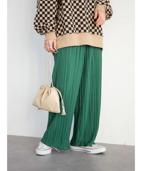 Green　Parks（グリーンパークス）の「・novem9 ランダムプリーツパンツ（その他パンツ・レディース・ブラック/モカ/イエロー/ブルー/チャコールグレー/グリーン・FREE）」の11枚目の写真