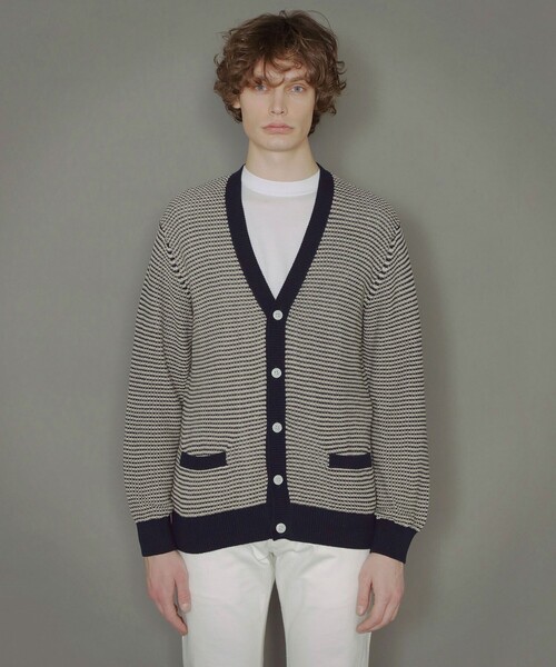 MACKINTOSH LONDON（マッキントッシュ ロンドン）の「ランダムボーダーカーディガン（カーディガン/ボレロ・メンズ・ブルー系その他7・M/L/LL）」の4枚目の写真