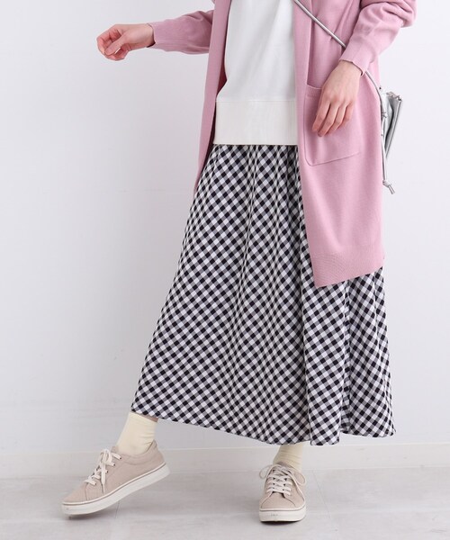 SHOO・LA・RUE(シューラルー)の「◆バイアスギンガムチェックスカート(スカート・レディース・ベージュ系その他2/ブラック系1/ブルー系1・00)」の2枚目の写真