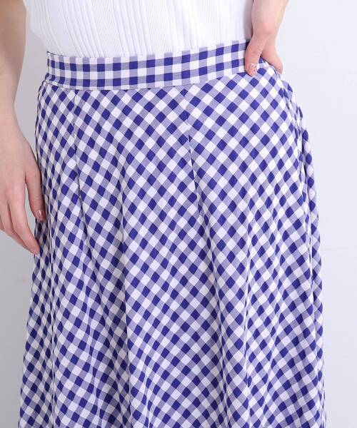 SHOO・LA・RUE(シューラルー)の「◆バイアスギンガムチェックスカート(スカート・レディース・ベージュ系その他2/ブラック系1/ブルー系1・00)」の7枚目の写真