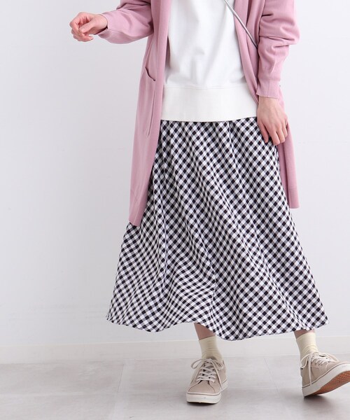 SHOO・LA・RUE(シューラルー)の「◆バイアスギンガムチェックスカート(スカート・レディース・ベージュ系その他2/ブラック系1/ブルー系1・00)」の10枚目の写真