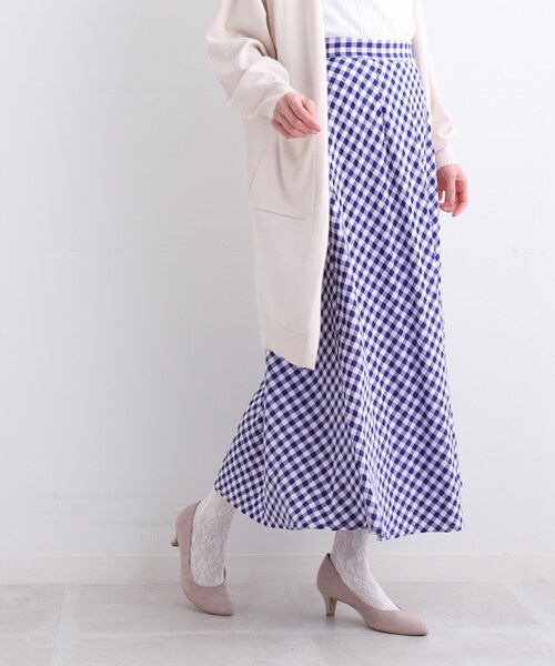 SHOO・LA・RUE(シューラルー)の「◆バイアスギンガムチェックスカート(スカート・レディース・ベージュ系その他2/ブラック系1/ブルー系1・00)」の17枚目の写真