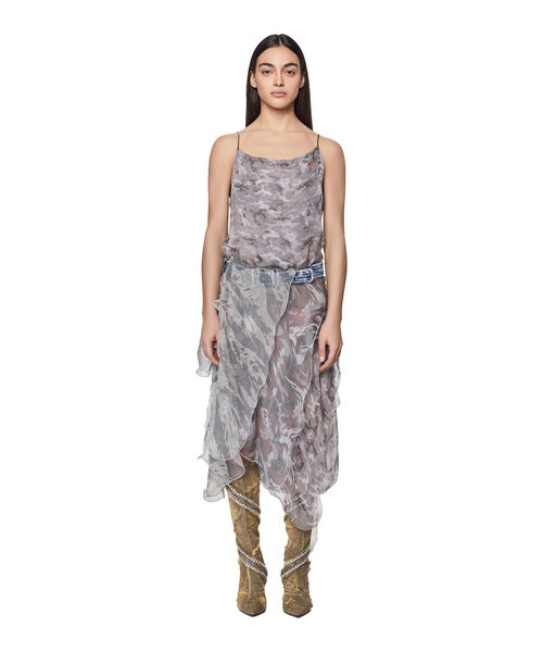 DIESEL（ディーゼル）の「レディース スリップドレス ワンピース シフォン カモフラ（ワンピース・レディース・グレー・MEDIUM/X-SMALL）」の15枚目の写真