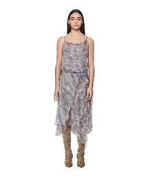 DIESEL | レディース スリップドレス ワンピース シフォン カモフラ(ワンピース)