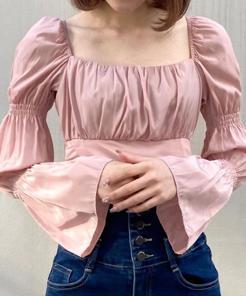 titty&Co. PETIT by poyo(ティティーアンドコープティバイポヨ)の「【titty&Co.PETIT by POYO】ダブルパフスリーブトップス(シャツ/ブラウス・レディース・ピンク/ホワイト/ブラック・FREE)」の8枚目の写真