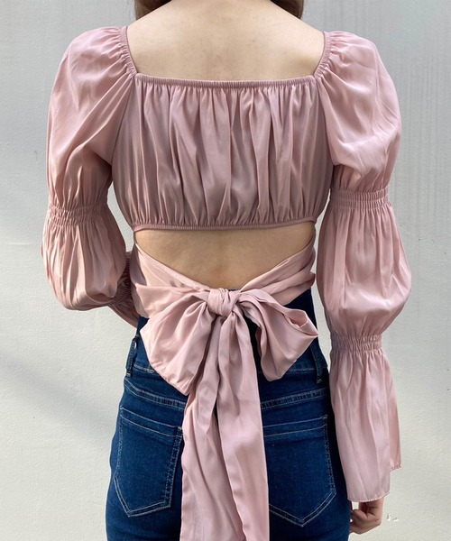 titty&Co. PETIT by poyo(ティティーアンドコープティバイポヨ)の「【titty&Co.PETIT by POYO】ダブルパフスリーブトップス(シャツ/ブラウス・レディース・ピンク/ホワイト/ブラック・FREE)」の9枚目の写真