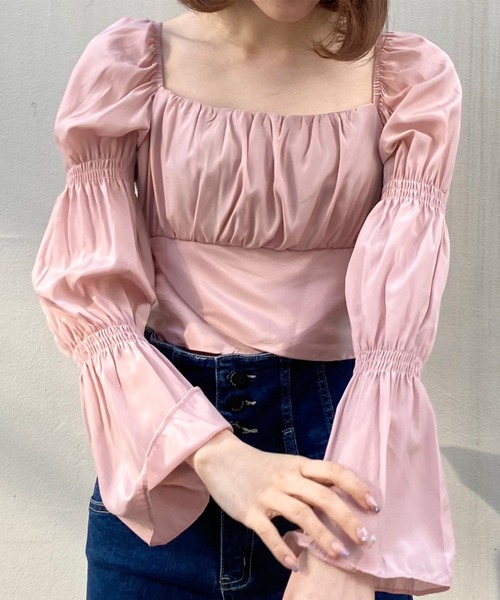 titty&Co. PETIT by poyo(ティティーアンドコープティバイポヨ)の「【titty&Co.PETIT by POYO】ダブルパフスリーブトップス(シャツ/ブラウス・レディース・ピンク/ホワイト/ブラック・FREE)」の11枚目の写真