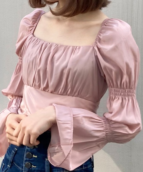 titty&Co. PETIT by poyo(ティティーアンドコープティバイポヨ)の「【titty&Co.PETIT by POYO】ダブルパフスリーブトップス(シャツ/ブラウス・レディース・ピンク/ホワイト/ブラック・FREE)」の14枚目の写真