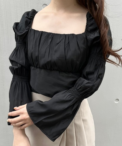 titty&Co. PETIT by poyo(ティティーアンドコープティバイポヨ)の「【titty&Co.PETIT by POYO】ダブルパフスリーブトップス(シャツ/ブラウス・レディース・ピンク/ホワイト/ブラック・FREE)」の15枚目の写真