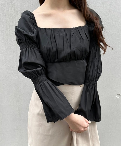 titty&Co. PETIT by poyo(ティティーアンドコープティバイポヨ)の「【titty&Co.PETIT by POYO】ダブルパフスリーブトップス(シャツ/ブラウス・レディース・ピンク/ホワイト/ブラック・FREE)」の16枚目の写真