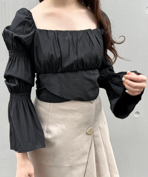 titty&Co. PETIT by poyo(ティティーアンドコープティバイポヨ)の「【titty&Co.PETIT by POYO】ダブルパフスリーブトップス(シャツ/ブラウス・レディース・ピンク/ホワイト/ブラック・FREE)」の17枚目の写真