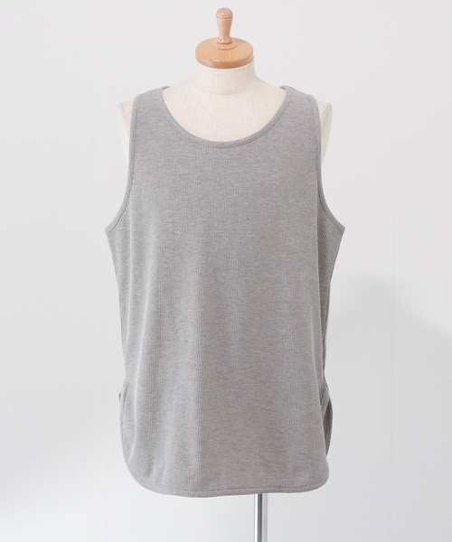 JOURNAL STANDARD relume（ジャーナルスタンダード　レリューム）の「レイヤード ラウンドサーマルタンクトップ（タンクトップ・メンズ・ホワイト/グレー/サックスブルー/ピンク/ナチュラル・SMALL/MEDIUM/LARGE）」の6枚目の写真